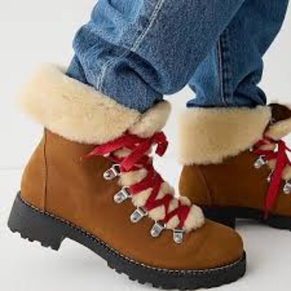 J. Crew | Shearling Nordic Boots | Glazed Pecan | Size 8 - Picture 5 of 11
